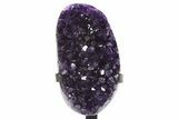 Amethyst Geode With Metal Stand - Uruguay #306946-1